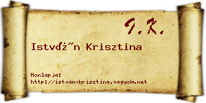 István Krisztina névjegykártya