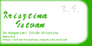 krisztina istvan business card